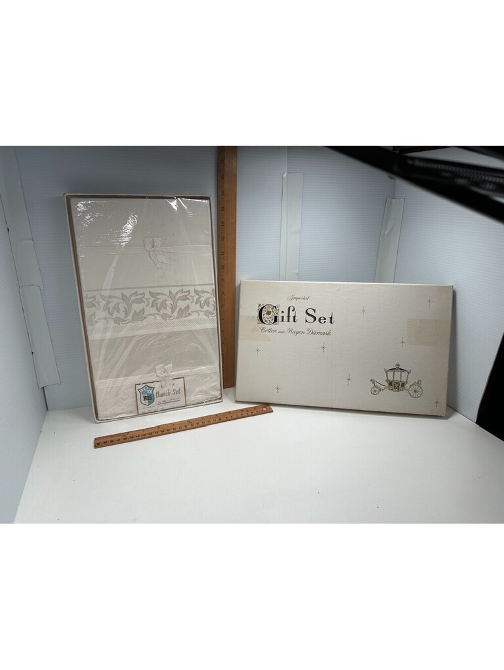 Vintage Damask Tablecloth White 52x70 Japan No. 7000 Imperial New in box